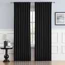 DUALIFE Black Blackout Curtains 84 Inch Long for Bedroom, Back Tab and Rod Pocket, Thermal Insulated Room Darkening Drapes for Living Room, 2 Panels 52W x 84L (52"W x 84"L (Pack of 2))