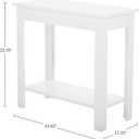 Narrow Side Table with Charging Station - Small End Table with 2 USB Ports, 2 Power Outlets, and Storage Shelf - Slim Nightstand for Living Room, Bedroom, or Small Spaces by Lavish Home (White), 23.62” X 11.02” X 22.05”