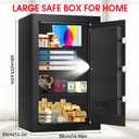 5.2 Cuft Large Floor Safe, Heavy Duty Fire Proof Safes for Home Use with Digital Keypad, Removable Shelves and Alarm System, Anti-theft Home Safe for Documents Money