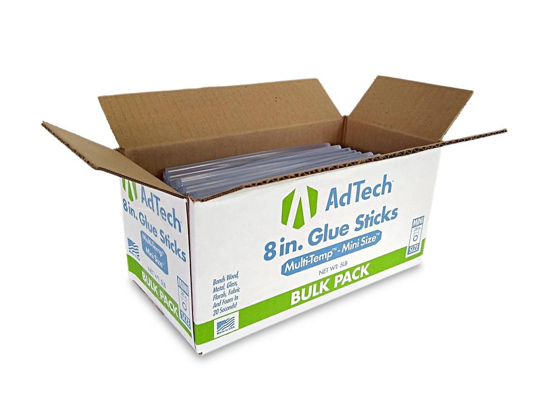 AdTech 8-Inch Mini Hot Glue Sticks, Clear | Multi-Temp, Strong Bonding Adhesive for Crafting, DIY & Repairs | Works with All Mini Glue Guns | Made in the USA