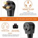 Kanayu 10-50P to 6-50R 50amp Welder Adapter Cord Compatible with NEMA, 3 Prong Range Stove Oven to Welder Plasma Cutter Adapter with Ergonomic Handle Heavy Duty STW 8 AWG*3C, 1ft, ETL Listed
