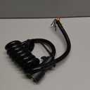 6 FT 7 Pin Trailer Plug, Trailer Wiring Harness with Double Prongs, 7 Way Coiled Trailer Cord End Connector Harness for RVs, Easily to Trailer Lighting System