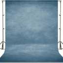 ZTHMOE 5x7ft Fabric Blue Abstract Texture Photography Backdrop (No Stand No Clips) Portrait Photoshoot Background Adult Newborn Child Headshot Photo Studio Props Booth Rod Pocket On Top