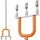 Lawn Aerator, Stainless Steel Lawn Aerator Tool with 3 Hollow Tines, Yard Grass Soil Core Aerator, Manual Lawn Plug Aerators, Core Aeration Tool for Lawn Garden Compacted Soil (Orange)