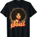 70s Funk Afro Women Soul Retro Vintage Style Graphic T-Shirt, Small
