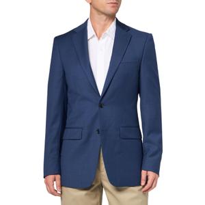 Calvin Klein Men's Slim Fit Suit Separates | Wool Jacket for Customized Sizing | Tailored Mens Suit with Notched Lapel (44, Blue Twill)