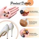 24 Pairs High Heel Replacement Tips, Women Heel Shoes Repair CapDowels Tips Pin Kit,with 6 Inch High Heel Remove Pliers, 8-12.5mm 6 Sizes Heel Tips Caps, U-Shape, Black Beige