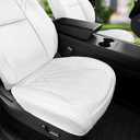 SanQing 2PCS Car Seat Covers Bottom for Model Y/ 3 Luxury Leather Seat Covers Fit Tesla Model Y/ 3 Bottom Front Seat Protector Cushions for Tesla Y/ 3 (White)