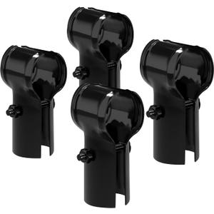 VIVIDA 1-5/8" End Rail Clamps, Black Chain Link Fence Fittings, 1-5/8 Inch Panel Pipe T Connectors, 4 PCS