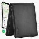 Wallet for Men Upgrade Replacement for AirTag Wallet Built-in Find My Real Time Tracker, RFID Blocking Classic Leather Bifold Stylish Mens Wallet with ID Window 6 Credit Card Holder Coin Pocket