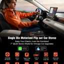 SOOEMAKA Single Din Touchscreen Radio with Wireless Carplay&Android Auto,7 inch QLED Motorized Flip Out Car Stereo Upgrade PD/QC 3.0 Type-C Fast Charging/Dual WiFi/Bluetooth 5.1/AM/FM/DSP (Flip)