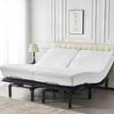 Kingnex Waterproof Partial Split Top King Mattress Protector for Adjustable Bed with Upper Flex 32-34" from Head Soft Noiseless Bamboo Viscose Terry Fitted Mattress Cover