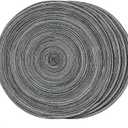 FunWheat Round Braided Placemats Set of 4 Place mats for Dining Tables Woven Heat Resistant Table Mats 15 inch(Grey,4pcs)