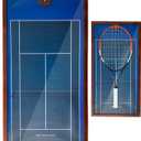 KRINGSIA Wooden Tennis Racket Display Frame with Wimbled Background