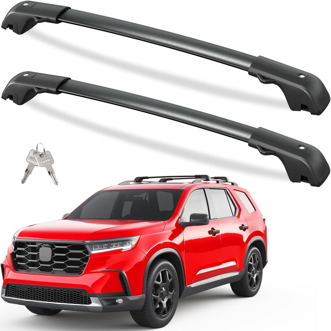 Tuyoung 300lbs Lockable Roof Rack Cross Bars Compatible with Honda Pilot 2023-2026 Sport TrailSport Touring Elite with Raised Rails,Heavy Duty Aluminum Roof Crossbar Luggage