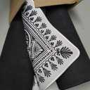 Vintage Black and White Mahjong Mat for Table 31.5 X 31.5 in, Gifts for Mahjong Players, Traditional Oriental Chinoiserie Chinese Anti-Slip Table Cover Tablecloth for Poker Board Card Tile Game