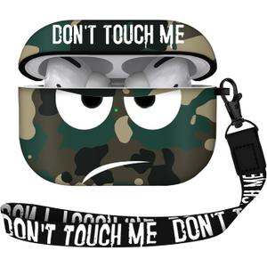 for Airpods Pro Case, Don't Touch Me for Airpods Pro Cover with Keychain/Lanyard Soft Cute Shockproof Cover for Women Men Compatible with for Airpods Pro 2019 Charging Case (Green)