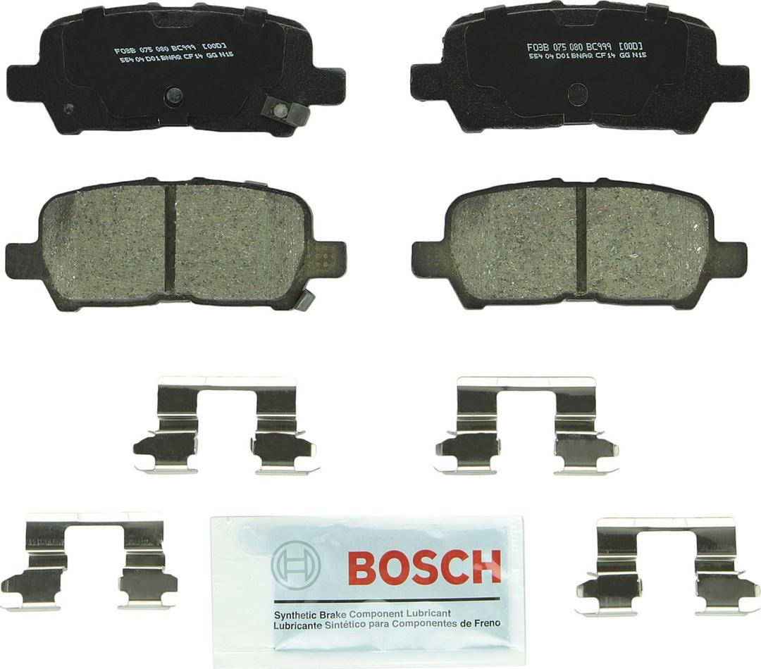 BOSCH BC999 QuietCast Premium Ceramic Disc Brake Pad Set - Compatible with Select Buick Allure, LaCrosse; Chevrolet Impala, Impala Limited; Pontiac Grand Prix; REAR