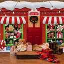 3 Pcs 157" Large Christmas Classroom Door Decorations Christmas Candy Shop Party Porch Banner Front Door Cover Xmas Background for Office Decorations Photo Background