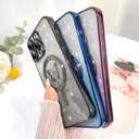 Fiyart Designed for iPhone 11 Pro Max Case,Compatible with MagSafe Butterflies Plating Camera Protection Phone Cover, Magnetic Glitter for Women Girls Shockproof Bumper 6.7"-Black