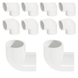 10 Pcs 90 Degree Elbow Pipe Fittings (Socket x Socket), Heavy Duty 2 Way Right Angle Pipe Fitting for DIY Creations, Schedule 40 PVC Coupling Adapter.