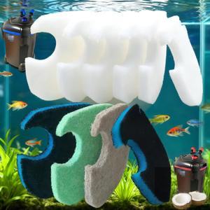 Replacement Canister Filter Pads Compatible with AMOSIJOY 172/225/265GPH Aquarium External Filter, 6 White Floss & 2 Coarse Pads & 1 Phosphate Remover Filter & 1 Nitrite Remover (10 Pcs)