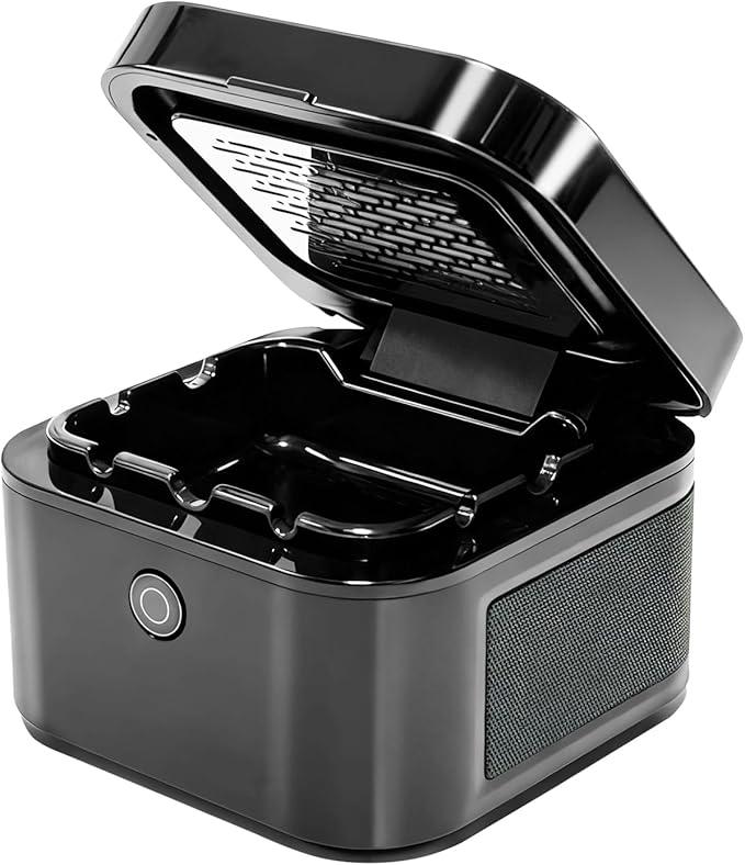 Autuveen Multifunctional Smokeless Ashtray with HEPA Filter,Rechargeable Air Purifier for Cigarette Smoke,Portable Ashtray for Indoor & Outdoor Use (Black)