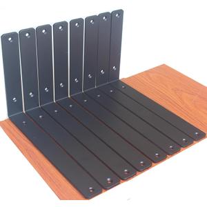 8 Pack - L 12" x H 8" x W1.5, 5mm Thick Black L Shelf Bracket, Iron Shelf Brackets, Metal Shelf Brackets, Floating Shelf, Shelf Supports with Screws