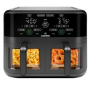 CHEFMAN 6 Quart Dual Basket Air Fryer Oven with Easy View Windows, Sync Finish, Hi-Fry, Auto Shutoff, 2 Independent 3Qt Nonstick Dishwasher Safe Frying Baskets, Digital Double Air Fryer - Black