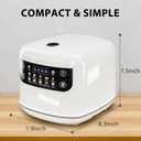 Portable Digital Rice Cooker, 6-Cup (Uncooked)/12-Cup (Cooked) Small Rice Maker with Steaming Basket, Mini Rice Cooker with 2L Removable Nonstick Inner Pot, 10 Menu Options, Auto Keep Warm, 24 Hour Delay Timer, White
