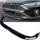 MUCO 3pcs Front Bumper Lip Spoiler Kit Compatible with Toyota RAV4 2019 2020 2021 2022 2023 2024 25 Gloss Black Front Spoiler Valance Fascia Cover Guard Protection Conversion