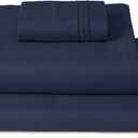 Mellanni Twin XL Sheets Set - 3 PC Iconic Collection Bedding - Hotel Luxury, Extra Soft, Cooling Bed Sheets - Wrinkle, Fade, Stain Resistant (Twin Extra Long, Navy Blue)