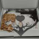 Heart Wedding Guest Book Alternative, Coffee Color Rustic Wooden Wedding Souvenirs with Heart Picture Frame, Heart Guest Book Drop Box, Personalized Decor Party Birthday