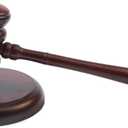 Handmade Wooden Gavel and Block Set Perfect for Lawyer Judge Auction Sale Meetings Student and Gifts (Round Block I)