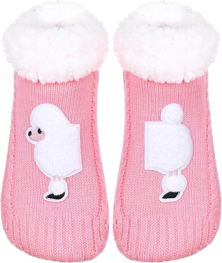 Knit Fleece-lined Warm Cute Fuzzy Socks Non Slip Cozy Soft Funny Fluffy House Socks Gifts
