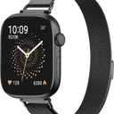 Ultra-Slim Milanese Loop Compatible with Apple Watch Band for women 42mm 41mm 40mm 38mm 46mm 45mm 44mm, 14mm Width Metal Mesh Strap with Strong Magnetic Lock, Lightweight Breathable Replacement Band for iWatch Series SE 11 10 9 8 7 6 5 4 3 2 1