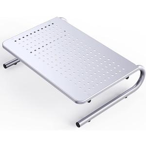 HUANUO Monitor & Laptop Stand - Metal Vented Riser for Screen, Laptops, Printers - Home & Office (Silver)