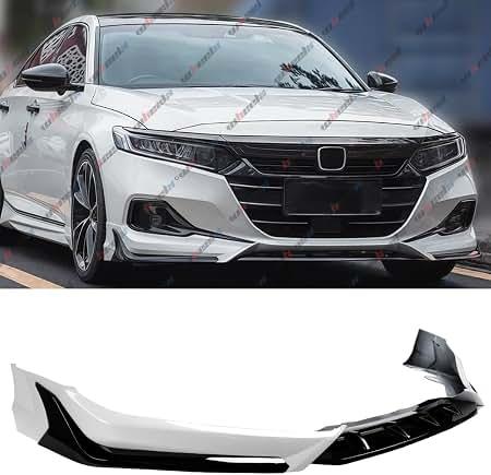 Front Bumper Lip Compatible with Honda Accord 2021-2022 ACR Style,3Pcs Air Dam Spoiler Splitter Chin,Fits for EX-L LX SE Sport Touring Hybrid, Protection Body Kit (Platinum White Pearl NH-883P)