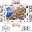 1500 Pieces Rotating Puzzle Board with 6 Sliding Drawers and Cover  360 Lazy Susan Spinning, 34.25"x26.38" Portable Plastic Puzzle Table, Christmas Gift for Mom