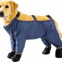 Dog Rain Boots, Waterproof Dog Rain Shoes for All Weather, Anti Dirt Pants with Shoes, Adjustable Suspender Pants for Outdoor Walking & Paw Protectors (M)