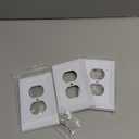 4-Pack Duplex Outlet Cover Plate, Pure White Metal Wall Plates for Electrical Outlets, 1 Gang Receptacle Light Switch Cover, Pearls Decorative Switch Plates and Outlet Covers