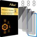 Ailun 3Pack Privacy Screen Protector for iPhone 16 Plus [6.7 inch]+3Pack Camera Lens Protector,Dynamic Island Compatible,Anti Spy Private Tempered Glass[9H Hardness]