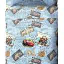 Jay Franco Disney Pixar Tune Up 3 Piece Twin Sheet Set, Blue-Cars