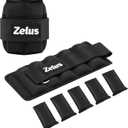 ZELUS 1 Pair Adjustable Ankle Weights, 2 4 6 8 10 lb Modularized Leg Weight Straps for Women Men, Weighted Ankle Weight Set with Removable Sandbags, 1-5 lb per Ankle Strap for Gym Yoga Jogging Walking (Black)