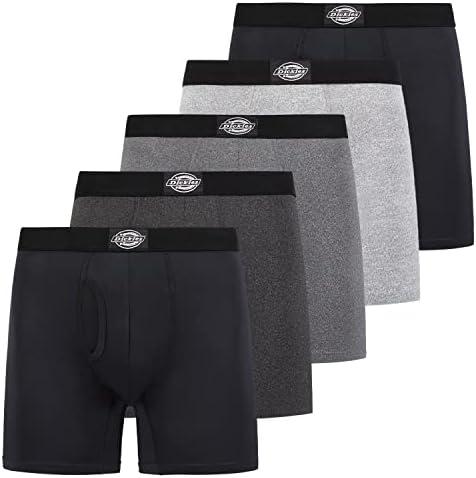 Dickies 4 Pack Mens Boxer Briefs With Pouch, Moisture Wicking Performance Underwear For Men L