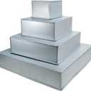 4 Tier Square Baking Pan Set Multilayer Birthday/Wedding Anniversary Cake Tins/Cake Pans/Cake Molds 6".8".10".12" - All 3" Deep