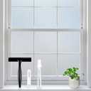Rabbitgoo Frosted Glass Window Privacy Film, No Glue, Anti-Glare Heat Blocking, Easy to Install, Renter Friendly Removable Opaque Bathroom Window Clings for Glass, 35.4" x 157.4"