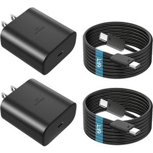 QFA 45W USB C Type C Charger Super Fast Charging,Android Phone Charger Block for Samsung Galaxy S25 Ultra/S25/S24/S23 Ultra/S22 Ultra/S20 Ultra/Note 10 Plus/Galaxy Tab S8 Long usbc Cord 6FT