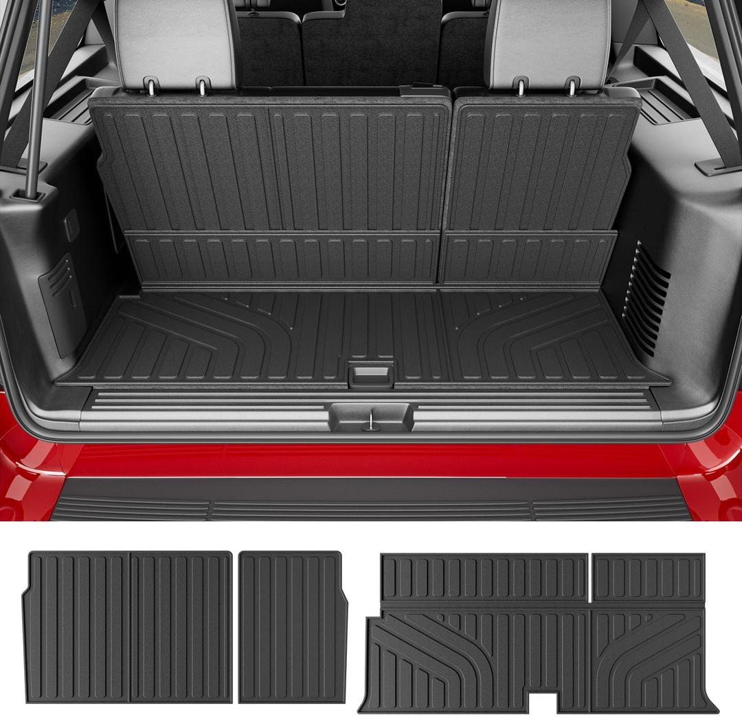 Powoq Cargo Mat Compatible with 2003-2017 Ford Expedition Lincoln Navigator Cargo Liner TPE Trunk Mat 3rd Backrest Protector Trunk Liner Replacement for 2003-2017 Ford Expedition Accessories