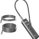 Cable Locks with Combination, Bicycle Lock, Suitcases Lock, Comes with 3 Different Lengths of Cables, Reconfigurable 4-Digit Password Lock, Zinc Alloy Reinforced Lock Body (Gun-Grey)